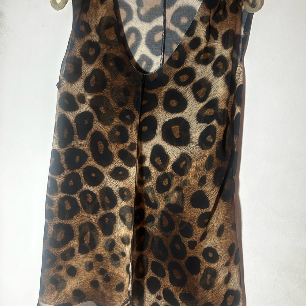 Adele & May Leopard Print Sleeveless Top Preppy  Chic